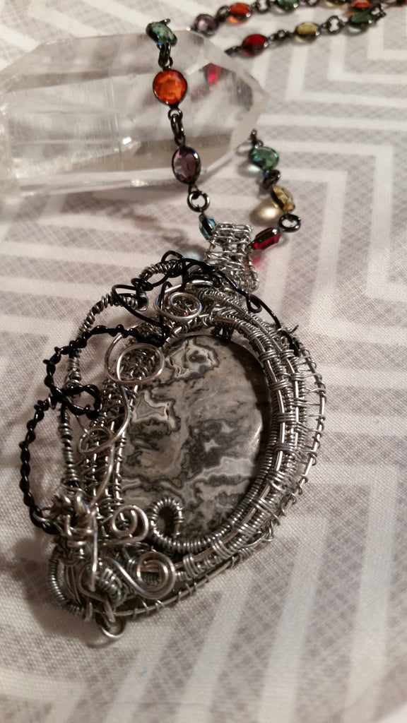 Natural Grey Jasper Pendant