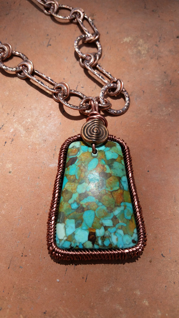 Unique Turquoise and Copper Penant