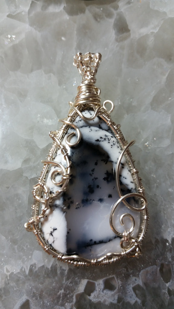 Tear Drop Opal Dendrite Pendant