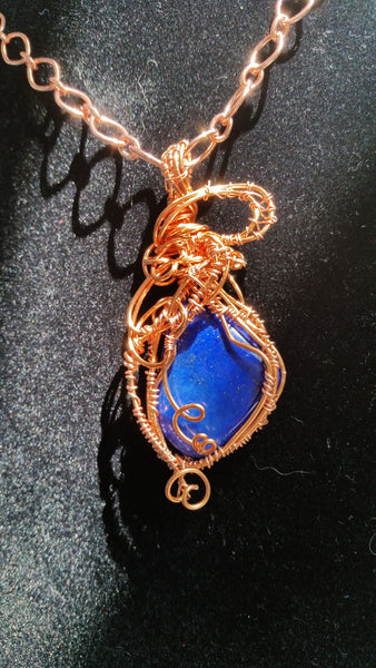 Natural Lapis Lazuli  with Copper Wire Design