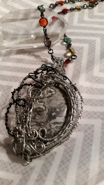 Natural Grey Jasper Pendant