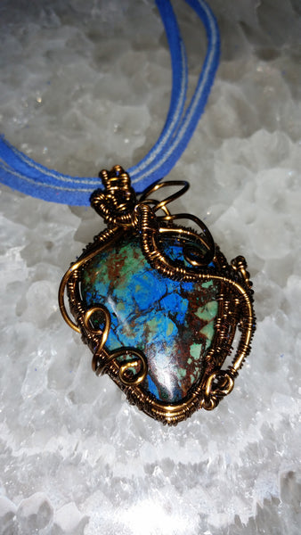 Blue Azurite Malachite Pendant