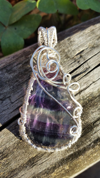 Multi Color Fluorite Pendant