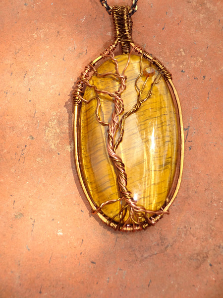 Tiger Eye Tree of Life Pendant